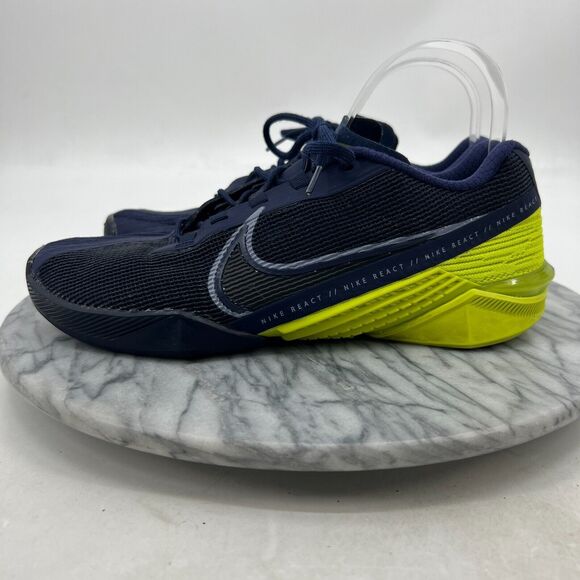 Nike Training Shoes Mens 8 React Metcon Turbo Blackened Blue Cyber Low Top - Picture 4 of 12